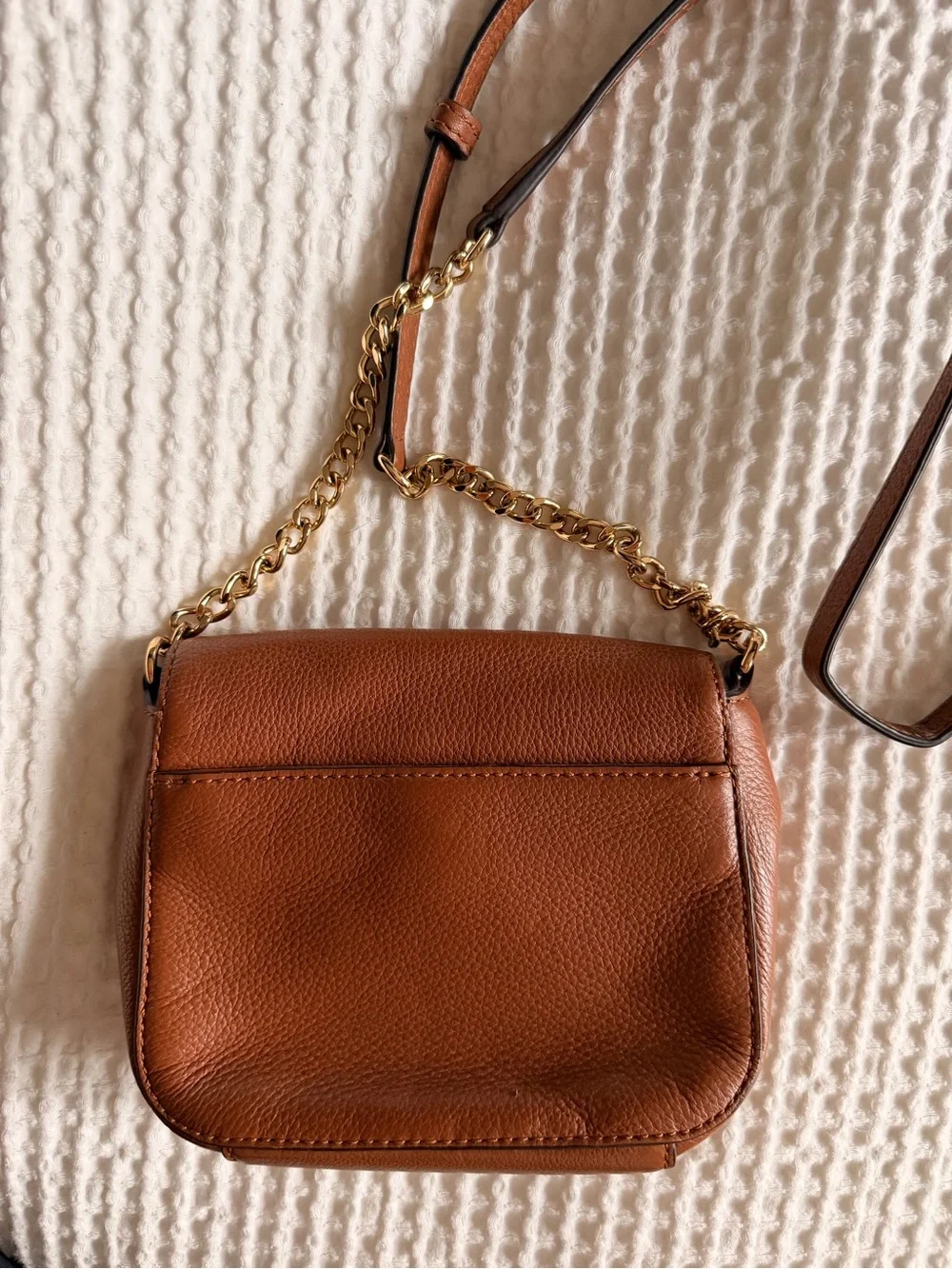 Michael Kors Fulton Small Leather Crossbody Bag - Luggage Brown